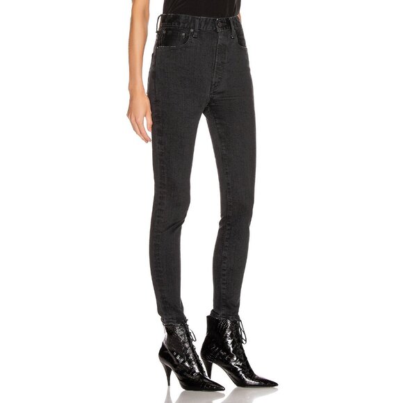Moussy Vintage "FILER" High Waisted Skinny Jean in Black, size 31 (fits like 30) - Picture 5 of 13